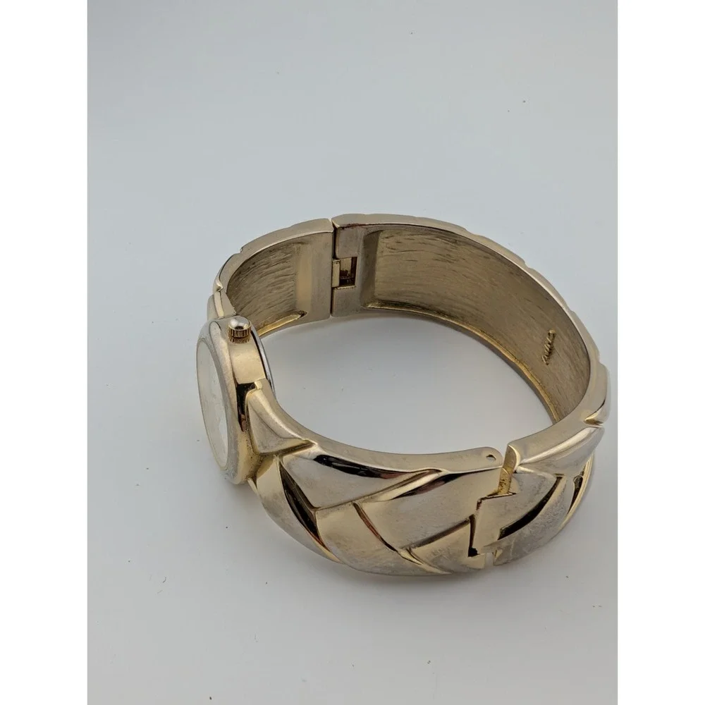 Studio Time Bangle Watch Women‎ 25mm Case Two Tone Band- New Battery